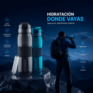 Botella con Filtro de Agua Alcalina 750 ml